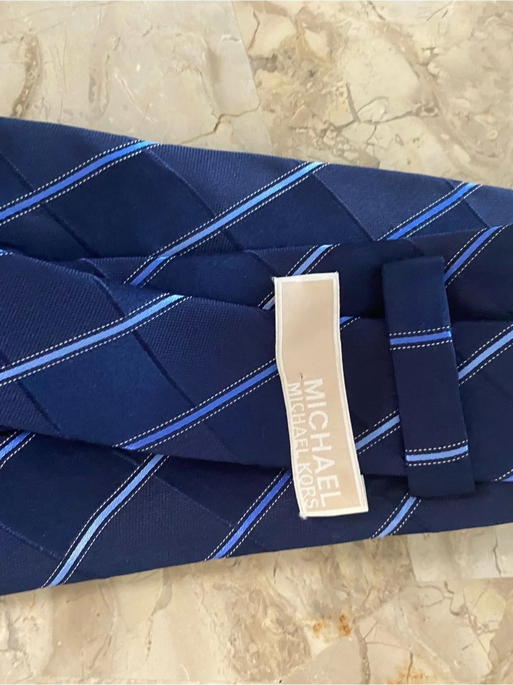 Classic Navy Silk Striped Men's Tie